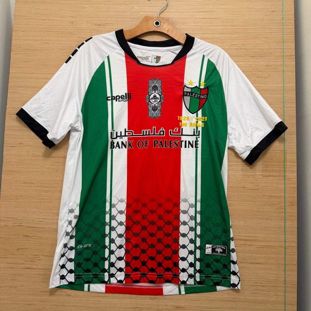 Capelli Sport CD Palestino 100th Anniversary Soccer Jersey White Green Red Small